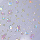 Chrome Nail Sticker - Gold Frame Heart